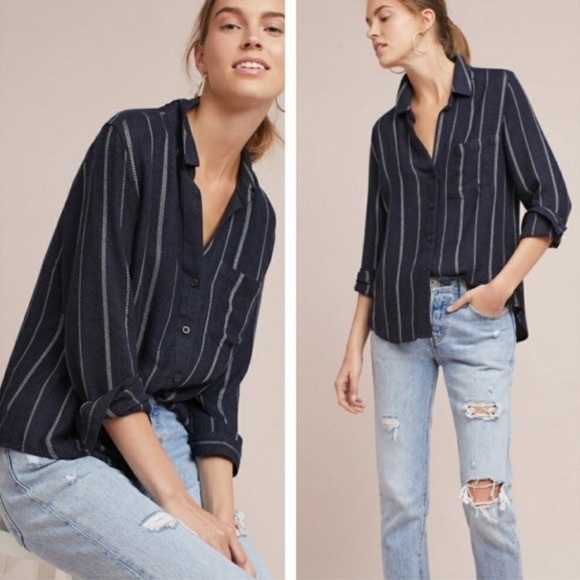 Anthropologie Tops - Anthro Cloth & Stone Tulane Stripe Shirt A052